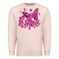Pale Pink hope breast cancer butterfly Premium Sweatshirt - Jasminsmagicworld