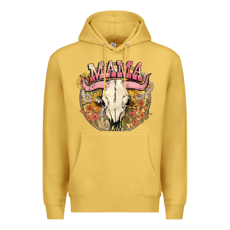 Bullskull Mama Premium Hoodie by NancyCooperArtShop | Teevron