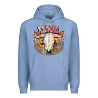 Colony Blue bullskull mama Premium Hoodie - NancyCooperArtShop