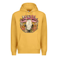 Mustard bullskull mama Premium Hoodie - NancyCooperArtShop
