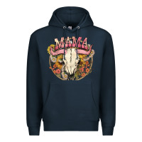 Navy bullskull mama Premium Hoodie - NancyCooperArtShop