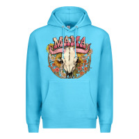 Ocean Blue bullskull mama Premium Hoodie - NancyCooperArtShop