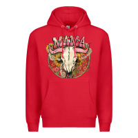 Red bullskull mama Premium Hoodie - NancyCooperArtShop