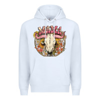 White bullskull mama Premium Hoodie - NancyCooperArtShop