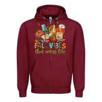Burgundy fall vibes and that nurse life Zipper Hoodie - AdoDesignShop