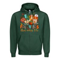 Sports Green fall vibes and that nurse life Zipper Hoodie - AdoDesignShop