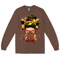 Chestnut softball mom messy bun Long Sleeve Tee - Zillion Design Studio