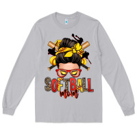 Moon Dust softball mom messy bun Long Sleeve Tee - Zillion Design Studio