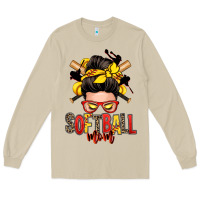 Mushroom softball mom messy bun Long Sleeve Tee - Zillion Design Studio