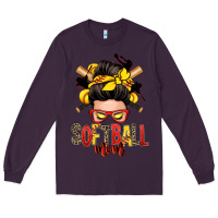 Plum softball mom messy bun Long Sleeve Tee - Zillion Design Studio