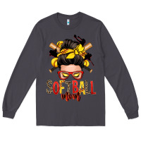 Smoke softball mom messy bun Long Sleeve Tee - Zillion Design Studio