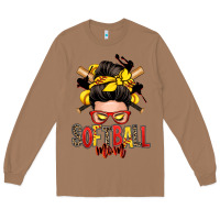 Toasted Coconut softball mom messy bun Long Sleeve Tee - Zillion Design Studio