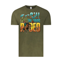 Vintage Olive and they call the thing rodeo Vintage Tee - texasbilliewilder