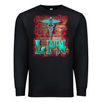 Black licensed practical nurse medical symbol  background Premium Sweatshirt - BarkalooDesign