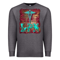 Charcoal Heather licensed practical nurse medical symbol  background Premium Sweatshirt - BarkalooDesign