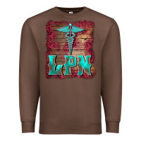 Chestnut licensed practical nurse medical symbol  background Premium Sweatshirt - BarkalooDesign