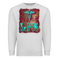Dove Grey licensed practical nurse medical symbol  background Premium Sweatshirt - BarkalooDesign
