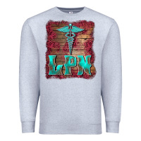 Heather Grey licensed practical nurse medical symbol  background Premium Sweatshirt - BarkalooDesign