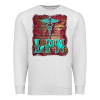 Oatmeal Heather licensed practical nurse medical symbol  background Premium Sweatshirt - BarkalooDesign