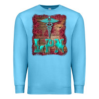 Ocean Blue licensed practical nurse medical symbol  background Premium Sweatshirt - BarkalooDesign
