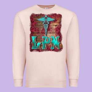Licensed Practical Nurse Medical Symbol  Background Premium Sweatshirt Designed By Barkaloodesign