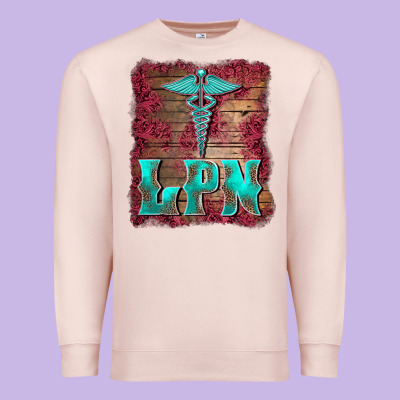 Licensed Practical Nurse Medical Symbol  Background Premium Sweatshirt Designed By Barkaloodesign