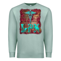 Seafoam licensed practical nurse medical symbol  background Premium Sweatshirt - BarkalooDesign