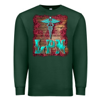 Sports Green licensed practical nurse medical symbol  background Premium Sweatshirt - BarkalooDesign