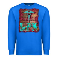 True Royal licensed practical nurse medical symbol  background Premium Sweatshirt - BarkalooDesign