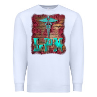 White licensed practical nurse medical symbol  background Premium Sweatshirt - BarkalooDesign