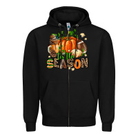 Black fall and american football tis the season Zipper Hoodie - AdoDesignShop