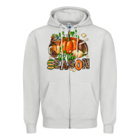 Dove Grey fall and american football tis the season Zipper Hoodie - AdoDesignShop