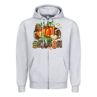 Heather Grey fall and american football tis the season Zipper Hoodie - AdoDesignShop