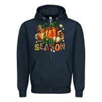 Navy fall and american football tis the season Zipper Hoodie - AdoDesignShop