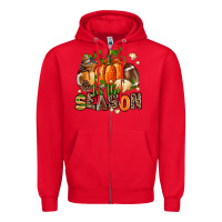 Red fall and american football tis the season Zipper Hoodie - AdoDesignShop