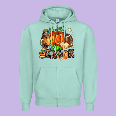 Fall And American Football Tis The Season Zipper Hoodie Designed By Adodesignshop