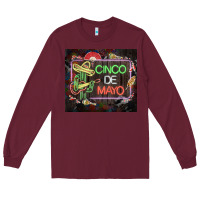 Burgundy cinco de mayo cactus tumbler 3 Long Sleeve Tee - CTS Tumbler Store