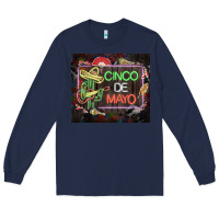 Navy cinco de mayo cactus tumbler 3 Long Sleeve Tee - CTS Tumbler Store