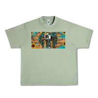 Oil Green western blessed cros sunflowers licence plate Urban Heavy Tee - RanaPortraitStore