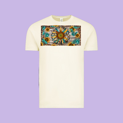 Vintage Tee western sunflower and gemstone license plate
