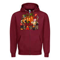 Burgundy fall and  hockey  tis the season Zipper Hoodie - AdoDesignShop