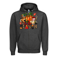 Charcoal Heather fall and  hockey  tis the season Zipper Hoodie - AdoDesignShop