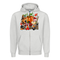 Dove Grey fall and  hockey  tis the season Zipper Hoodie - AdoDesignShop