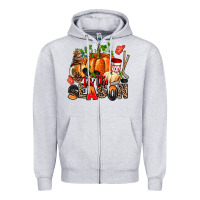 Heather Grey fall and  hockey  tis the season Zipper Hoodie - AdoDesignShop