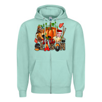 Fall And  Hockey  Tis The Season Zipper Hoodie | Teevron