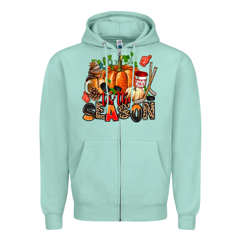 Fall And  Hockey  Tis The Season Zipper Hoodie by AdoDesignShop | Teevron