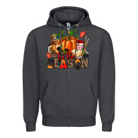 Smoke fall and  hockey  tis the season Zipper Hoodie - AdoDesignShop