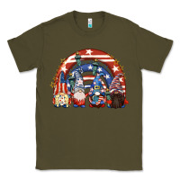 Army Green 4th of July rainbow with gnomes Classic Tee - CowGirlArtShop