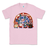 Bubblegum Pink 4th of July rainbow with gnomes Classic Tee - CowGirlArtShop