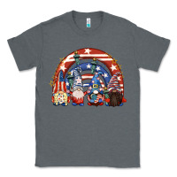 Charcoal Heather 4th of July rainbow with gnomes Classic Tee - CowGirlArtShop